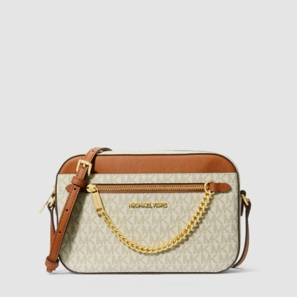 Michael Kors Brown and Cream Crossbody Bag